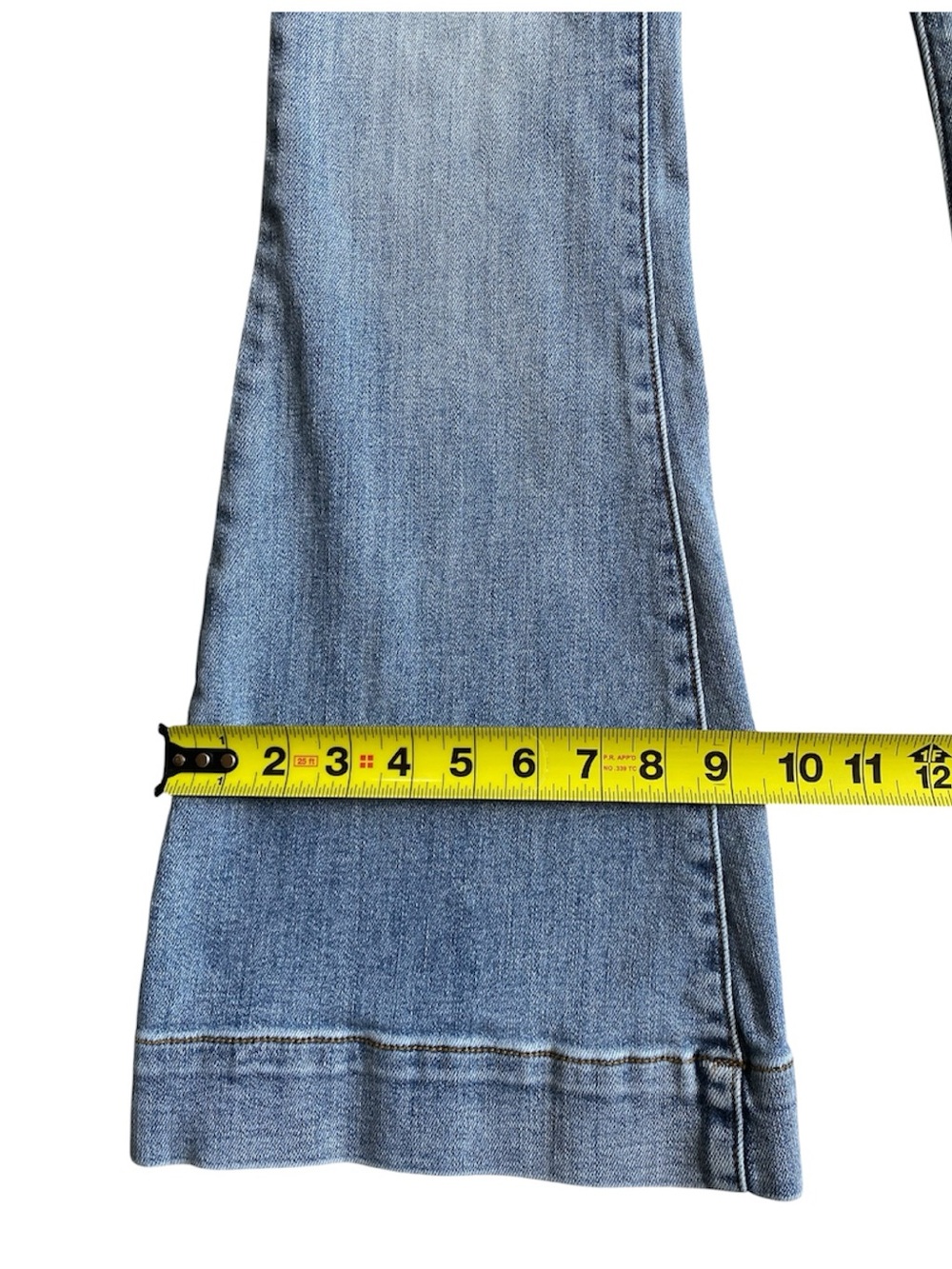 Judy Blue Mid Rise Trouser Flare Jeans Size 0/24 Regular Light Wash Blue Stretch - Picture 8 of 16